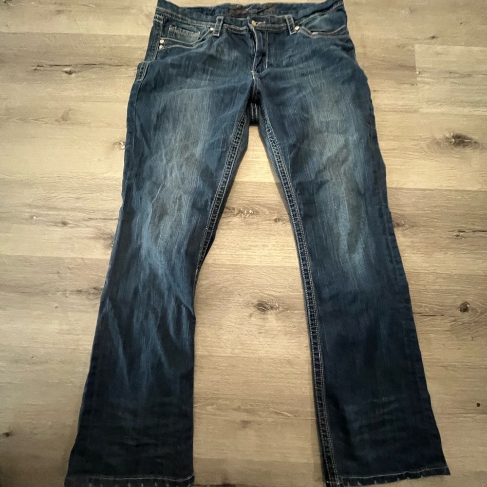 Seven7 Blue Flare Wide Leg Jeans